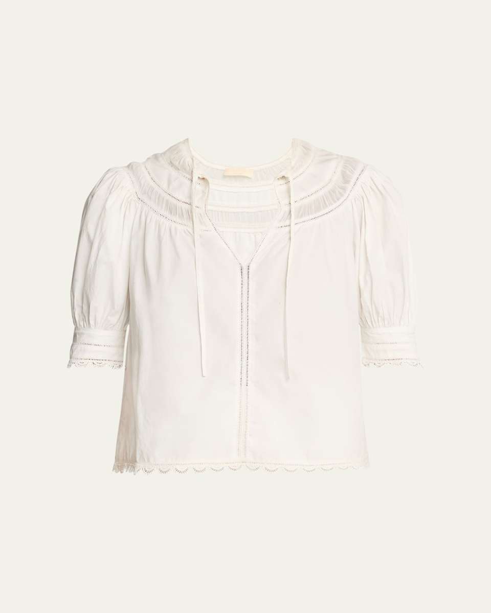 Dylan Lace-Inset Cotton Top